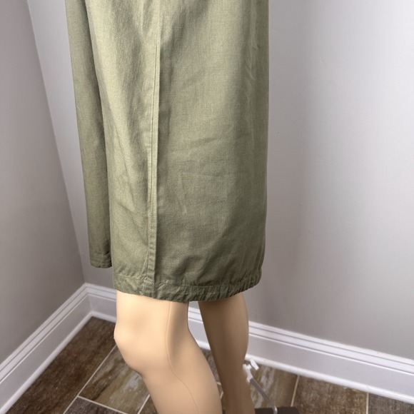 Karen Scott Dress Womens Sz M Green Cotton 1/4 Button Utility Shirt Short Sleeve - Picture 11 of 16